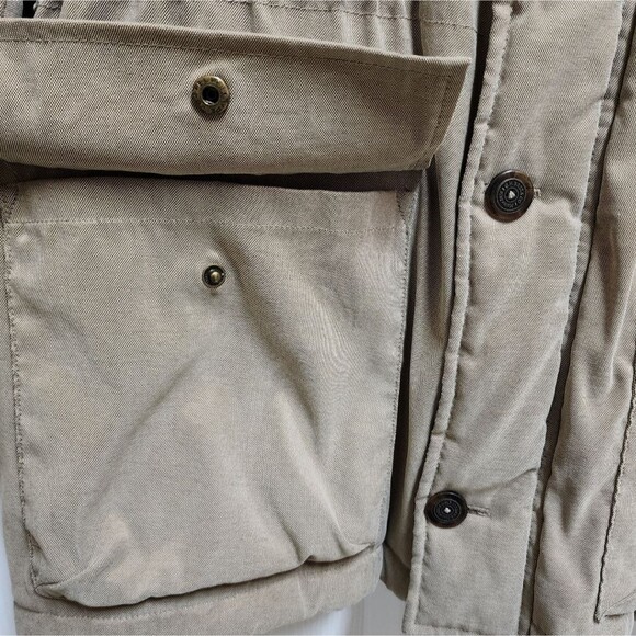 GH Bass Jacket Men Sz M Khaki Green Button Quilted Utility Field Chore Barn Coat - Picture 7 of 16